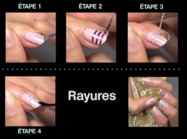 Tuto en vidéo pour une manicure à rayures